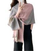 180x65 Kaschmirschal Damen Rosa Grau dünn leicht S25